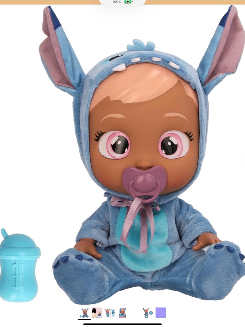 Disney stitch Cry Baby Doll with Pacifier - Kids Toys